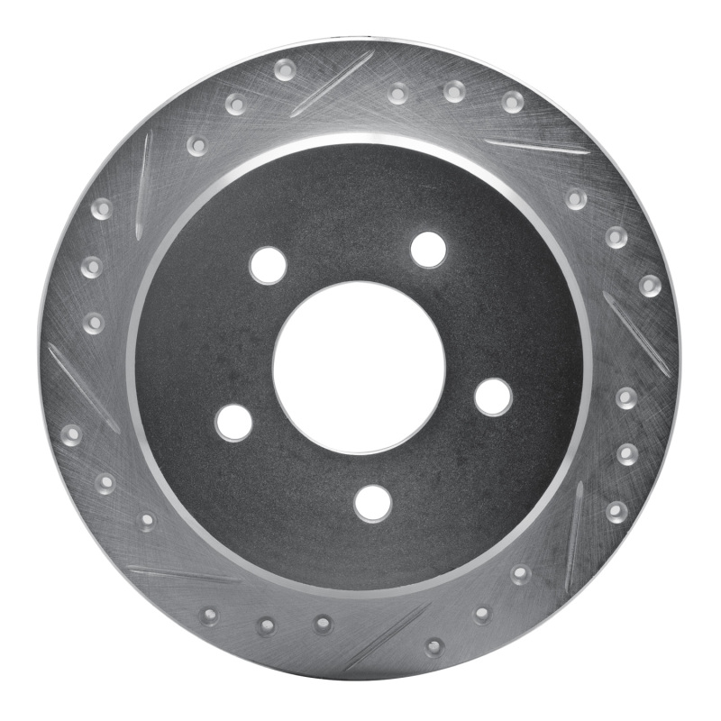 Ford Explorer Brake Rotor (1) - Rear Left - R1 Concepts - Drilled & Slotted - Silver - `95-`02